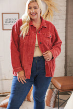Load image into Gallery viewer, LT Rust Ribbed Cotton Oversized Corduroy Frayed Shacket-Modish Lily, Tecumseh Michigan
