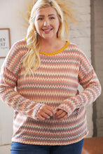 Load image into Gallery viewer, Multicolor Zig Zag Textured Loose Knit Sweater
