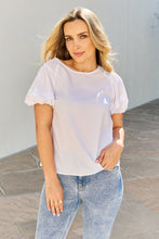 Load image into Gallery viewer, Sweet Innocence Puff Short Sleeve Top In White-Modish Lily, Tecumseh Michigan
