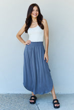 Load image into Gallery viewer, High Waist Scoop Hem Maxi Skirt in Dusty Blue-Modish Lily, Tecumseh Michigan
