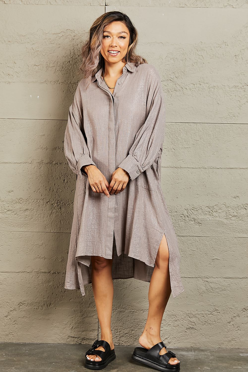 Hold Me Close Button Down Dress-Modish Lily, Tecumseh Michigan