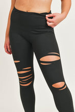 Load image into Gallery viewer, Mono B Red Laser-Cut Highwaist Leggings-Leggings &amp; Sports Bras-Modish Lily, Tecumseh Michigan
