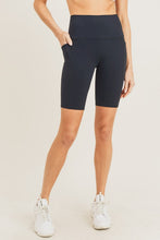 Load image into Gallery viewer, Tapered Band Essential Biker Shorts in Black-Shorts-Modish Lily, Tecumseh Michigan
