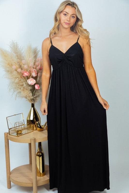 Sleeveless Solid Knit Dress in Black-Dresses-Modish Lily, Tecumseh Michigan