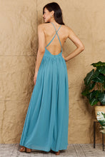 Load image into Gallery viewer, Captivating Muse Open Crossback Maxi Dress in Turquoise-Modish Lily, Tecumseh Michigan
