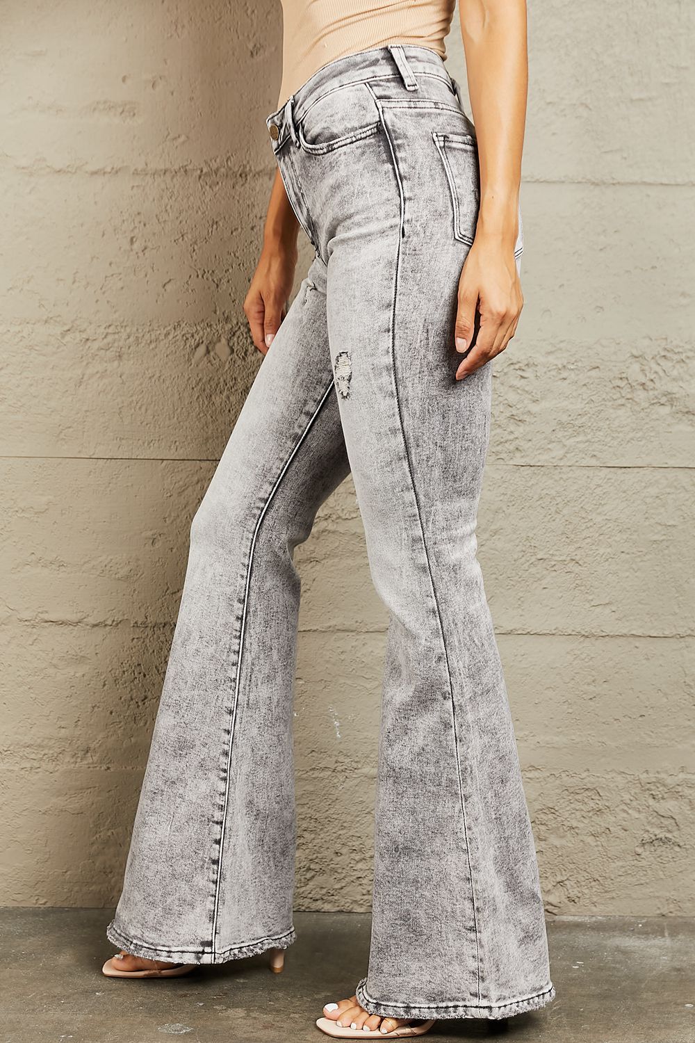 BAYEAS High Waisted Acid Wash Flare Jeans-Modish Lily, Tecumseh Michigan