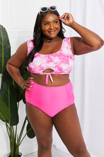 Load image into Gallery viewer, Marina West Swim Sanibel Crop Swim Top and Ruched Bottoms Set in Pink-Modish Lily, Tecumseh Michigan
