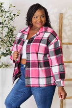 Load image into Gallery viewer, Pink Plaid Button Up Collared Neck Jacket-Modish Lily, Tecumseh Michigan
