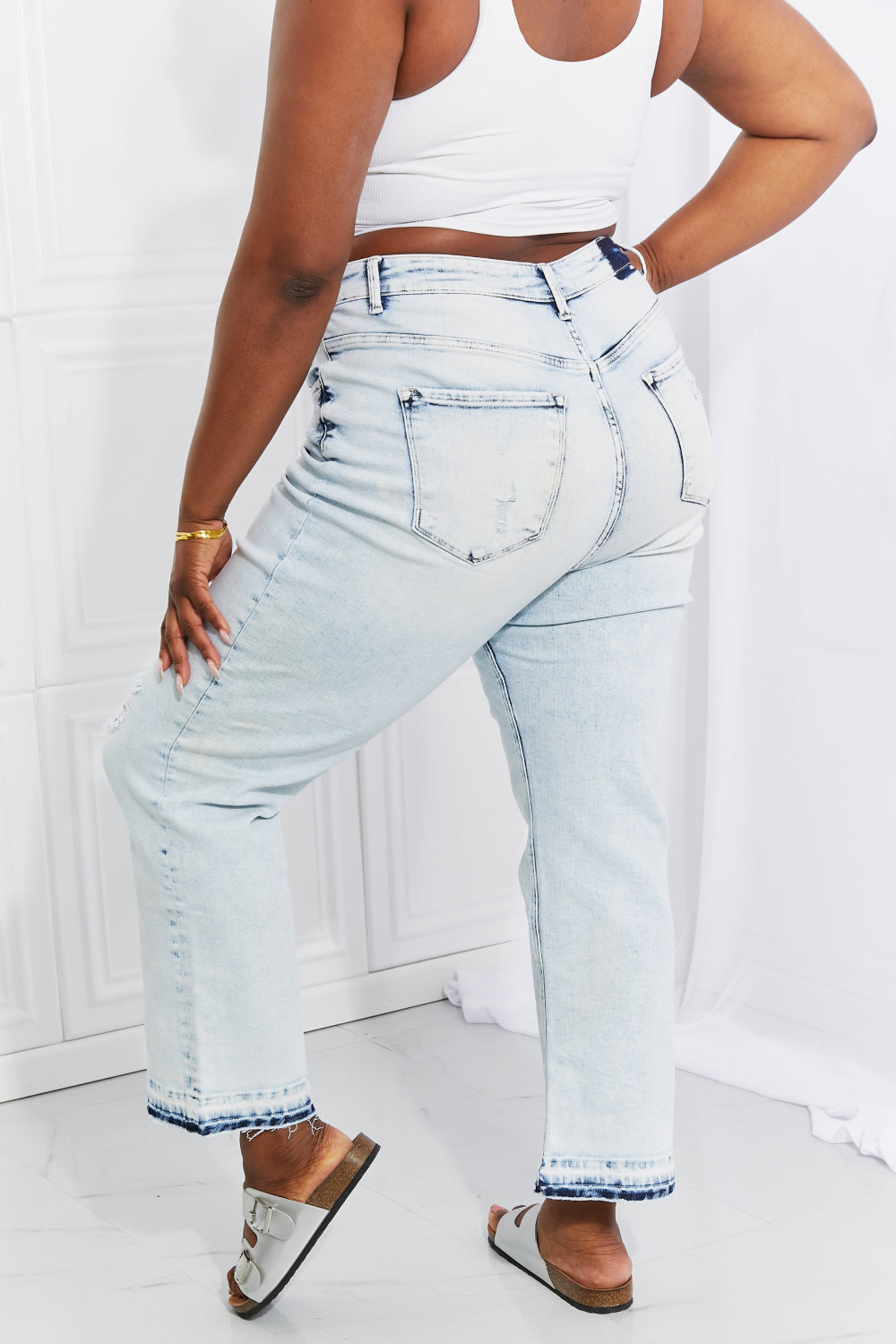 RISEN Camille Acid Wash Crop Straight Jeans-Modish Lily, Tecumseh Michigan