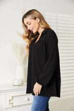 Load image into Gallery viewer, Black Long Sleeve Ribbed Blouse-Modish Lily, Tecumseh Michigan
