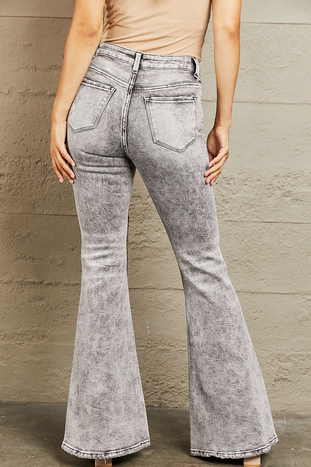 BAYEAS High Waisted Acid Wash Flare Jeans-Modish Lily, Tecumseh Michigan