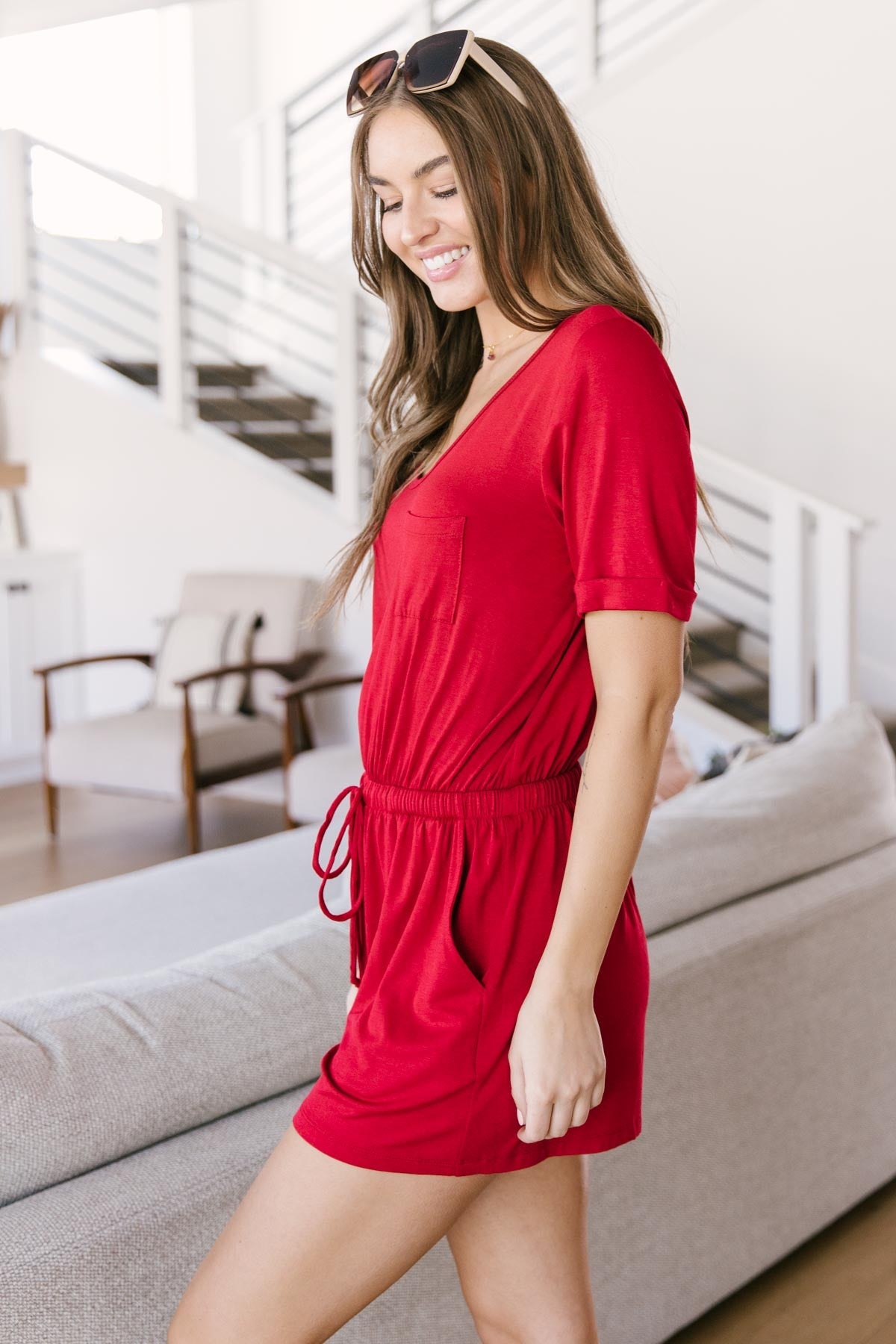 From Romp To Rest Romper In Red-Womens-Modish Lily, Tecumseh Michigan