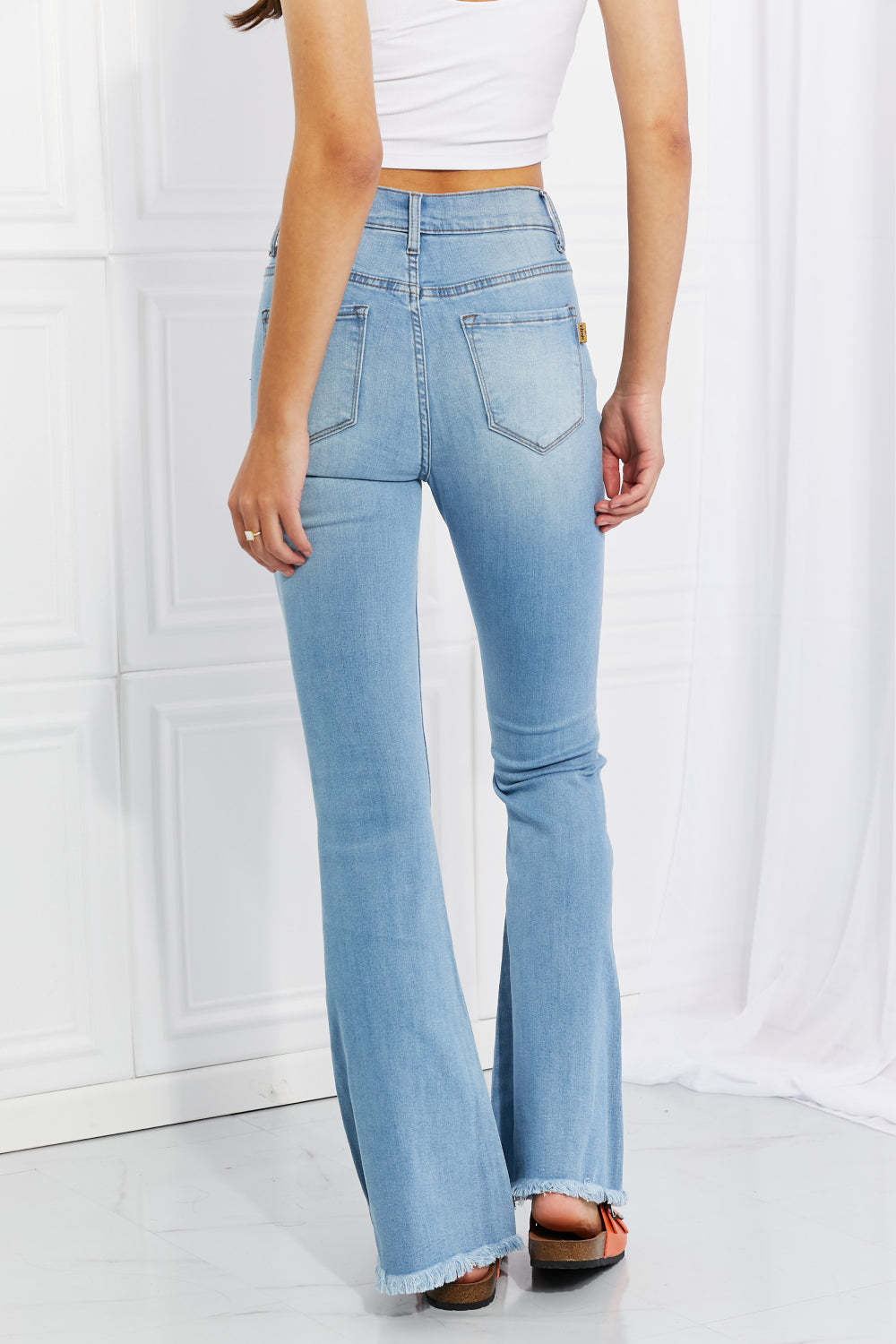 Vibrant MIU Jess Button Flare Jeans-Modish Lily, Tecumseh Michigan
