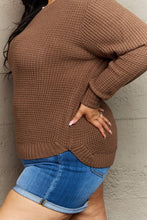 Load image into Gallery viewer, Breezy Days Plus Size High Low Waffle Knit Sweater-Modish Lily, Tecumseh Michigan
