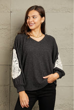 Load image into Gallery viewer, Black Lace Patch Detail Sweater-Modish Lily, Tecumseh Michigan
