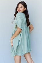 Load image into Gallery viewer, Out Of Time Ruffle Hem Dress with Drawstring Waistband in Light Sage-Modish Lily, Tecumseh Michigan
