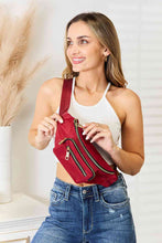 Load image into Gallery viewer, Red Triple Pocket Nylon Fanny Pack-Modish Lily, Tecumseh Michigan
