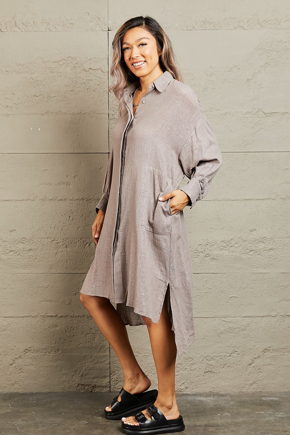 Hold Me Close Button Down Dress-Modish Lily, Tecumseh Michigan