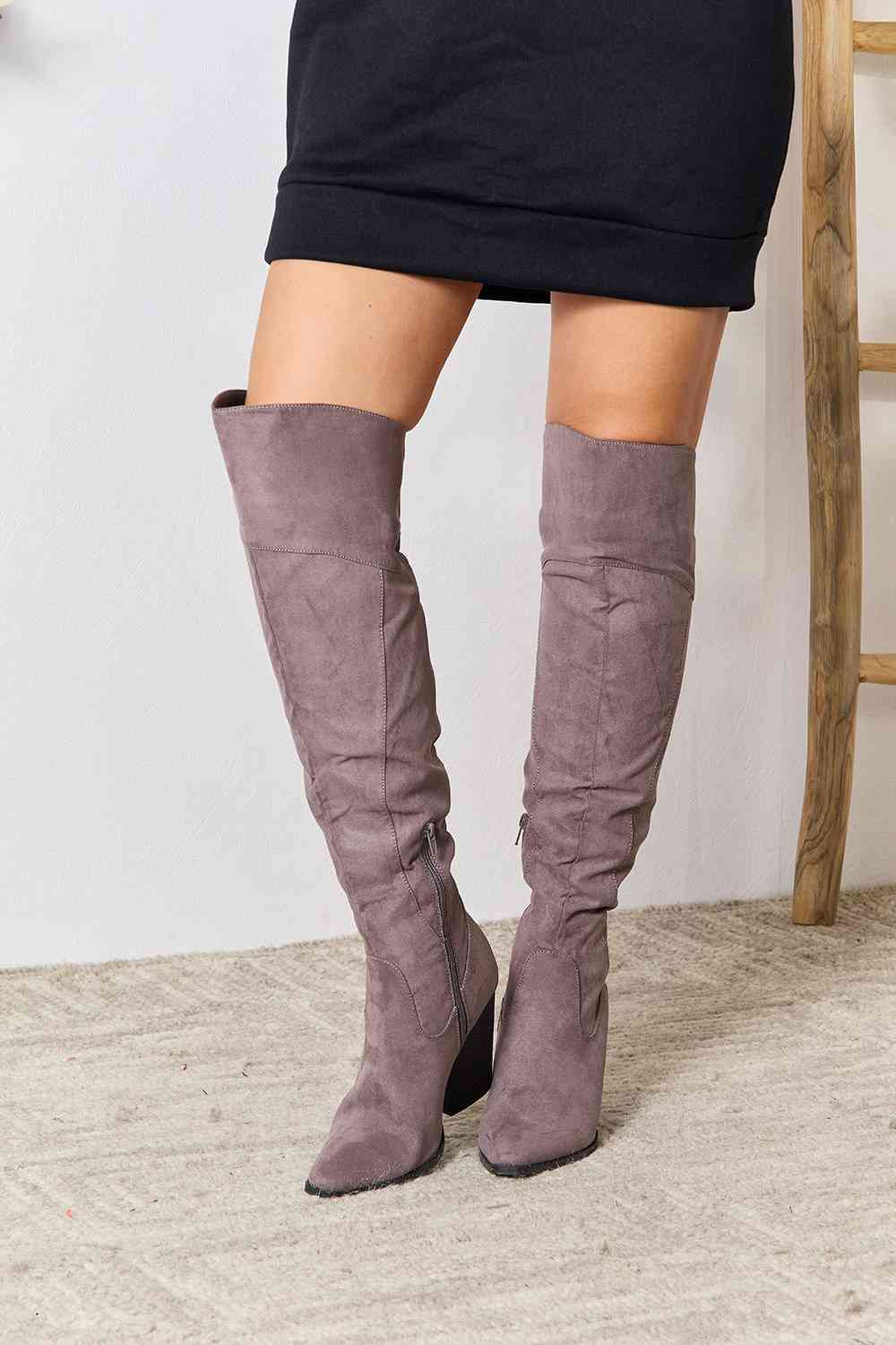 East Lion Corp Block Heel Knee High Boots-Modish Lily, Tecumseh Michigan