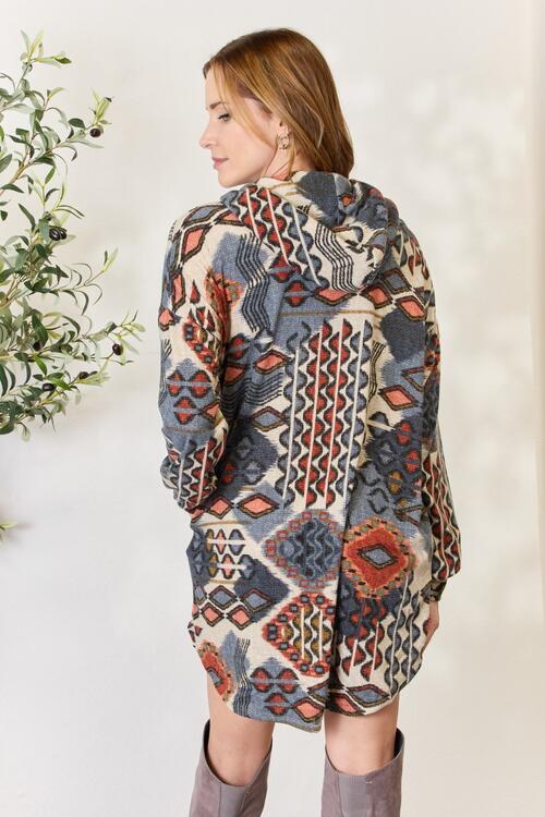 Multi Printed Button Up Hooded Jacket-Modish Lily, Tecumseh Michigan