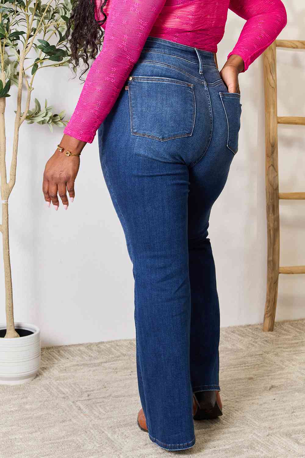 Judy Blue Full Size Flare Jeans with Pockets-Modish Lily, Tecumseh Michigan