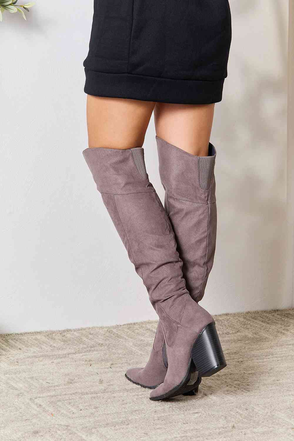 East Lion Corp Block Heel Knee High Boots-Modish Lily, Tecumseh Michigan