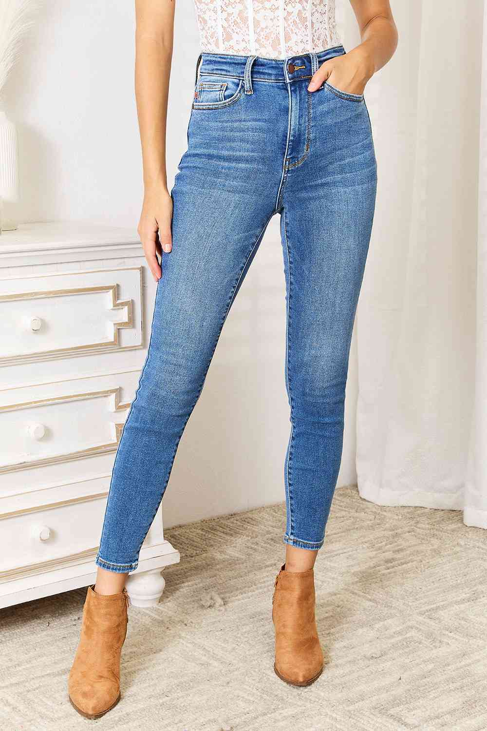 Judy Blue Full Size High Waist Skinny Jeans-Modish Lily, Tecumseh Michigan