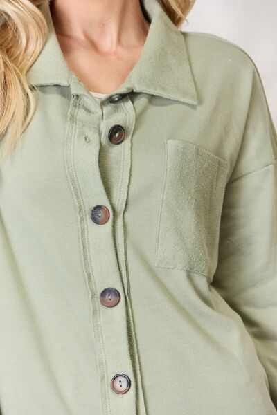 Sage Button Down Long Sleeve Shirt-Modish Lily, Tecumseh Michigan