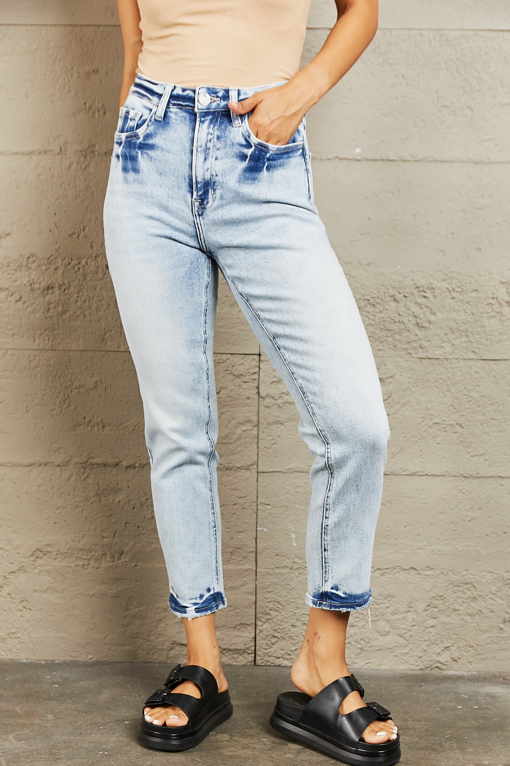 BAYEAS High Waisted Accent Skinny Jeans-Modish Lily, Tecumseh Michigan