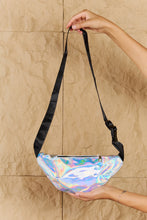Load image into Gallery viewer, Good Vibrations Holographic Double Zipper Fanny Pack in Silver-Modish Lily, Tecumseh Michigan
