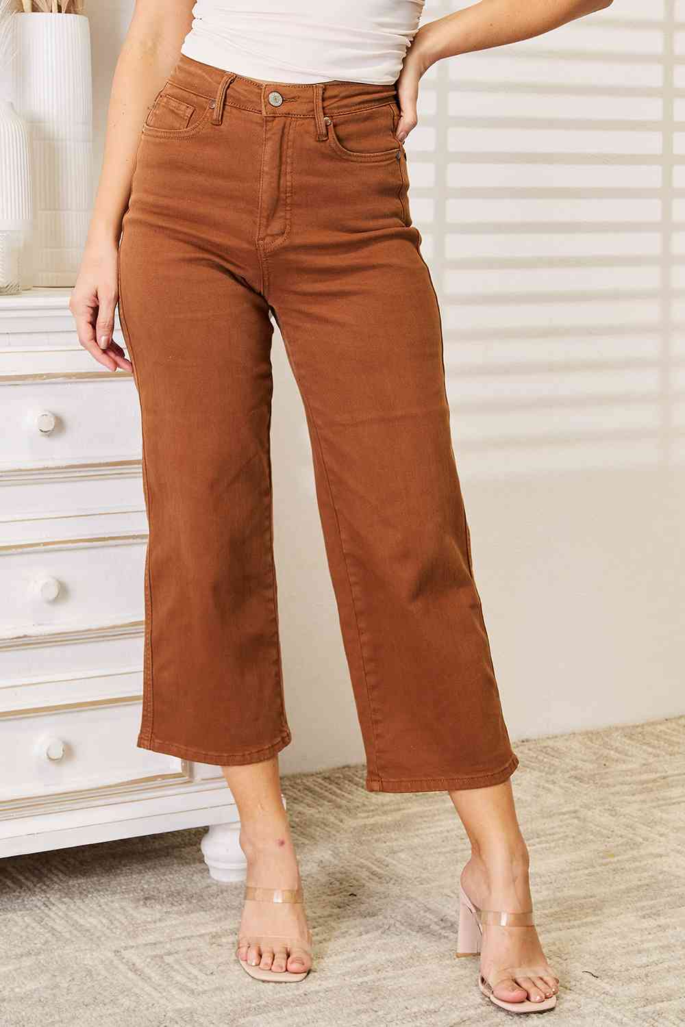 Judy Blue Full Size Straight Leg Cropped Jeans-Modish Lily, Tecumseh Michigan