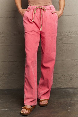 Leap Of Faith Corduroy Straight Fit Pants in Neon Pink-Modish Lily, Tecumseh Michigan
