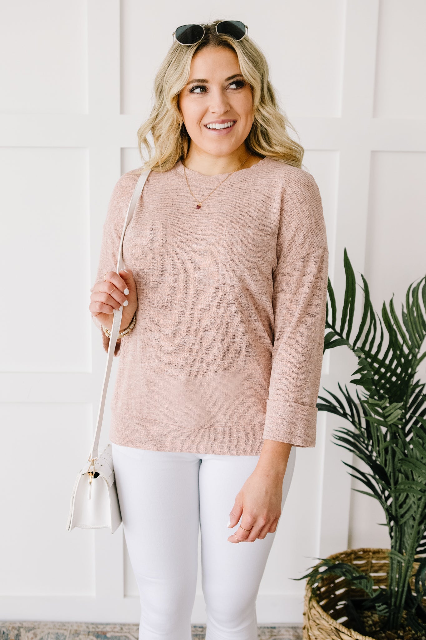 All Over It Top In Dusty Pink-Womens-Modish Lily, Tecumseh Michigan