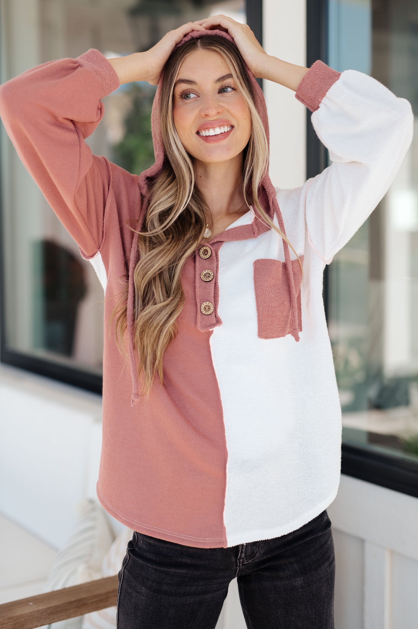 Best On The Block Color Block Hoodie-Womens-Modish Lily, Tecumseh Michigan