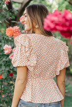 Load image into Gallery viewer, Folksong Floral Top in Coral-Womens-Modish Lily, Tecumseh Michigan
