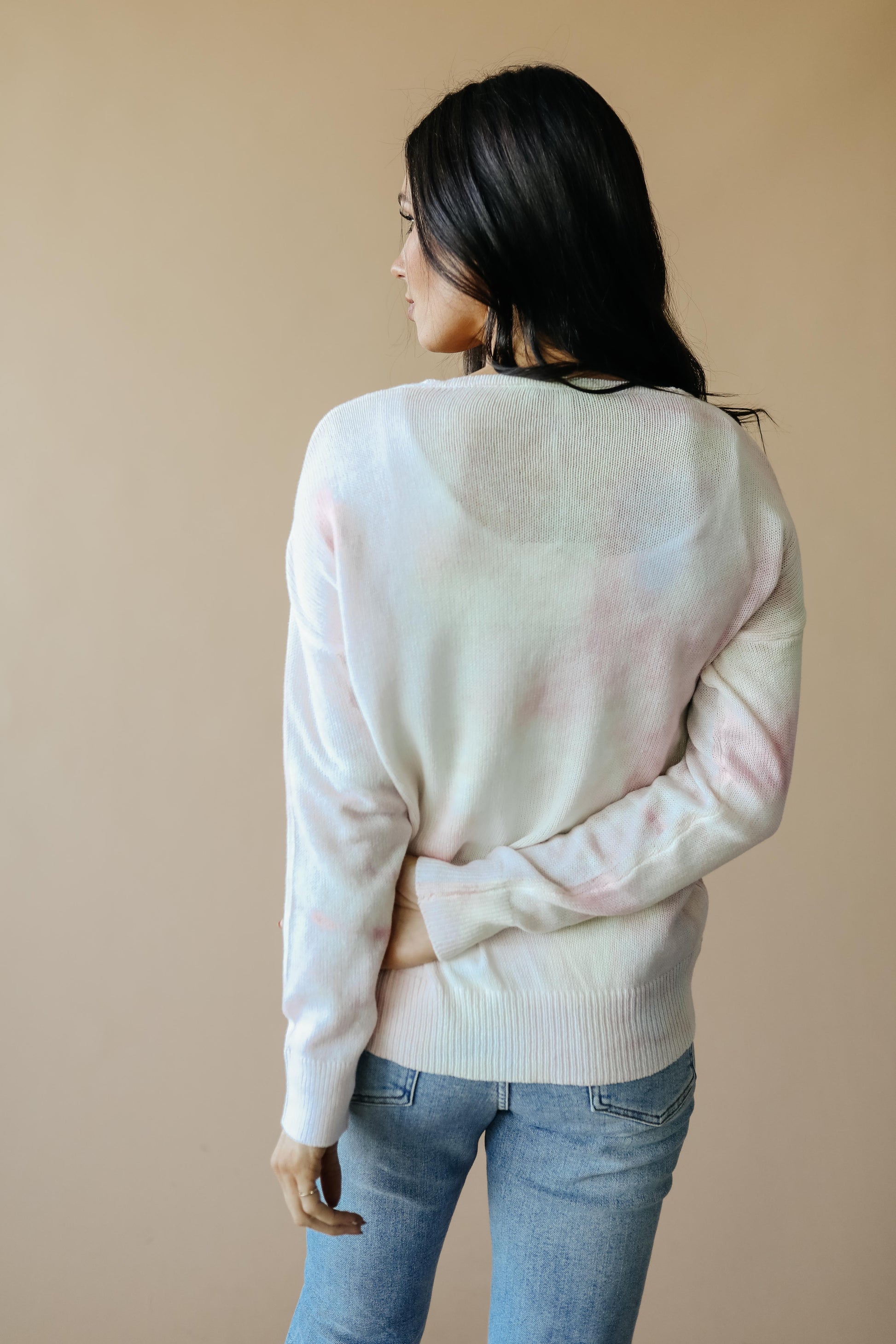 Heavenly Sweater In Pale Yellow & Pink-Womens-Modish Lily, Tecumseh Michigan