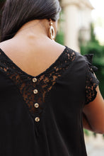 Load image into Gallery viewer, Lace Cap Sleeve Top in Black-Womens-Modish Lily, Tecumseh Michigan
