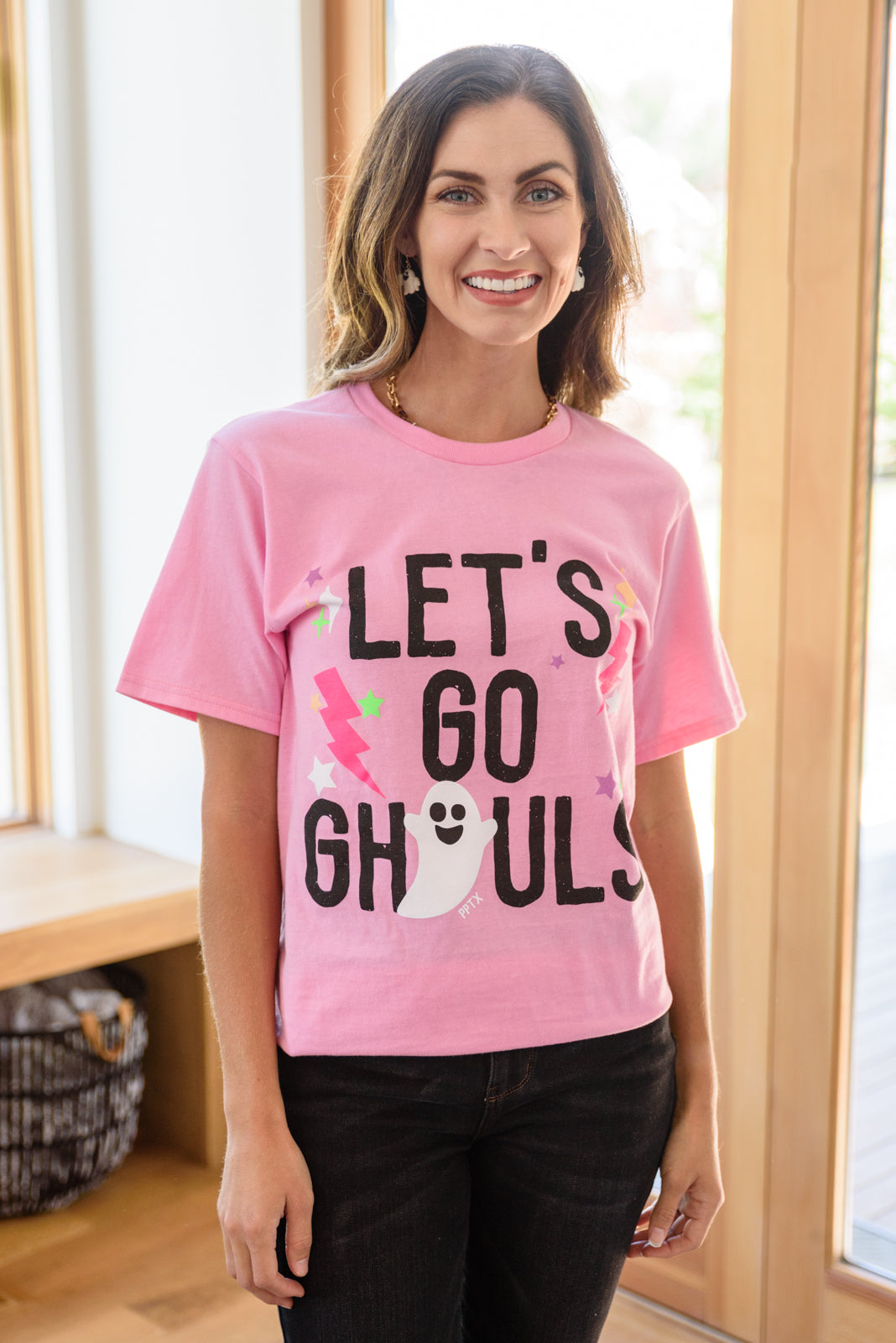 Let's Go Ghouls Graphic T-Shirt-Womens-Modish Lily, Tecumseh Michigan