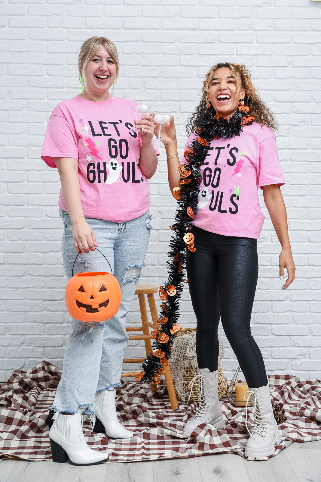 Let's Go Ghouls Graphic T-Shirt-Womens-Modish Lily, Tecumseh Michigan