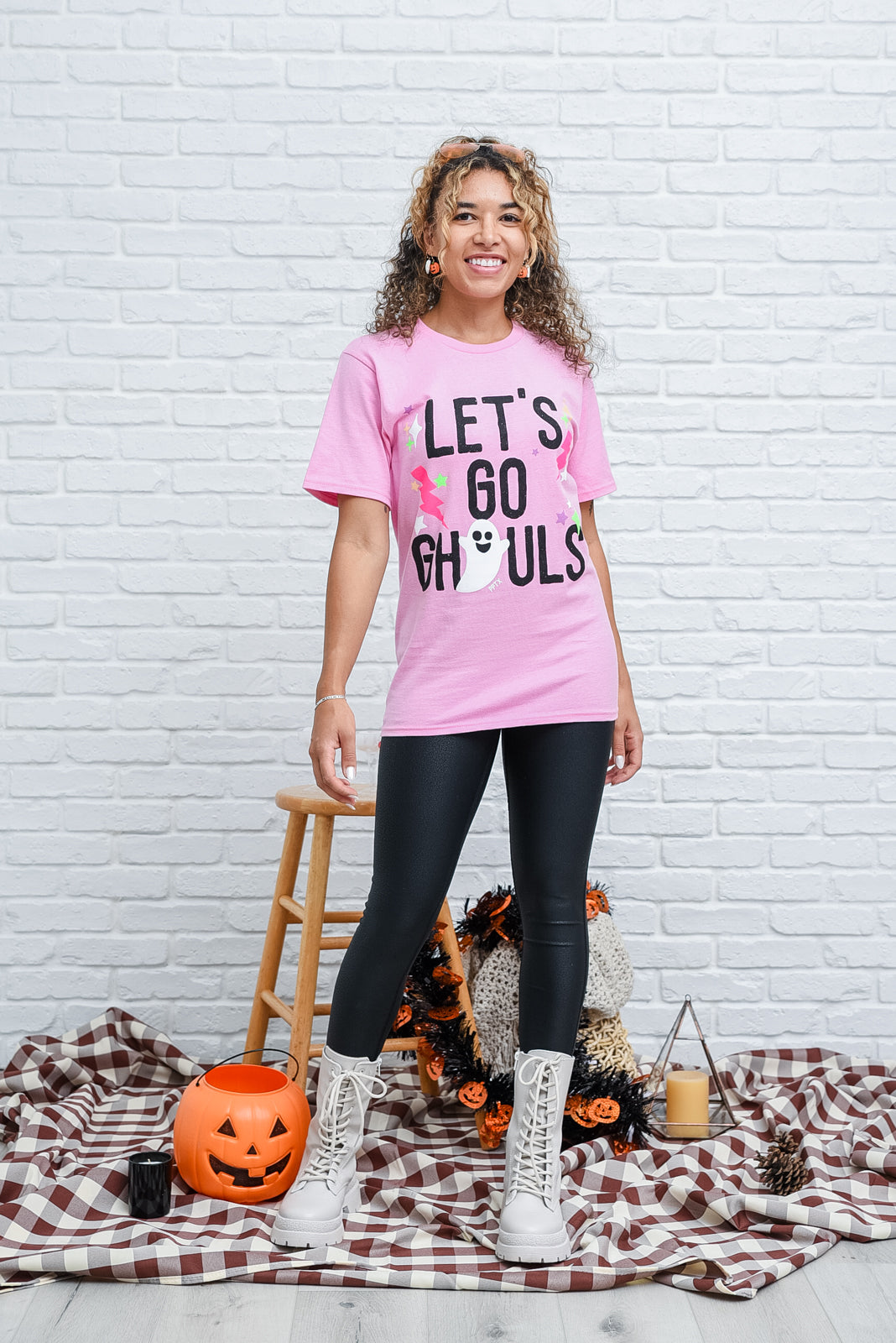 Let's Go Ghouls Graphic T-Shirt-Womens-Modish Lily, Tecumseh Michigan