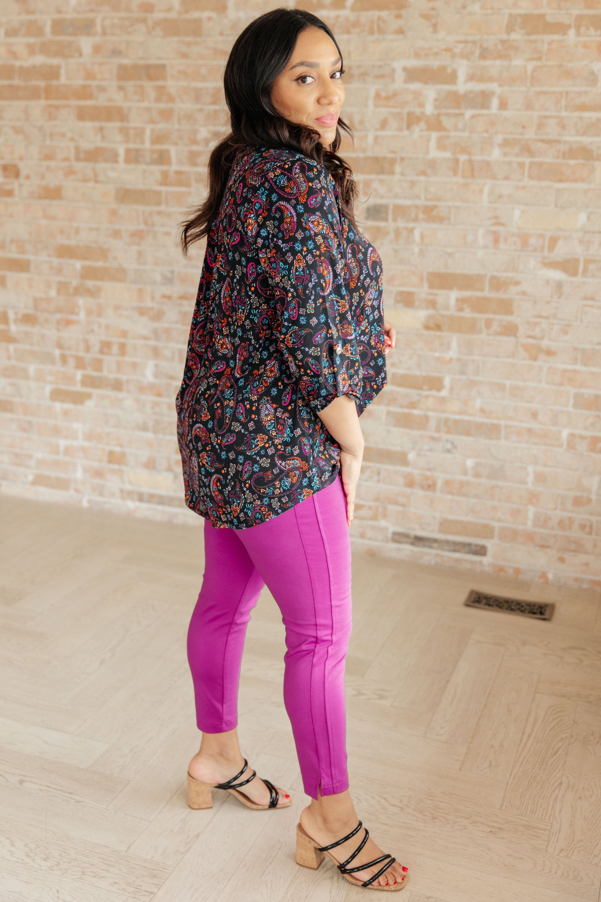 Lizzy Top in Black Paisley-Tops-Modish Lily, Tecumseh Michigan