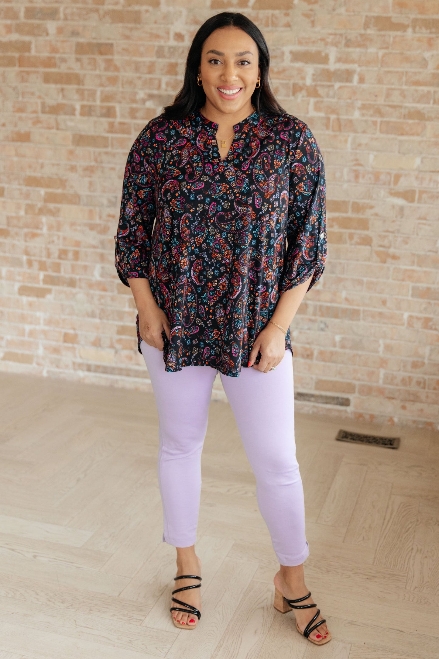 Lizzy Top in Black Paisley-Tops-Modish Lily, Tecumseh Michigan