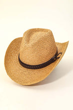 Load image into Gallery viewer, Tan Straw Braided Belt Strap Fashion Hat-accessor-Modish Lily, Tecumseh Michigan
