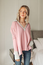 Load image into Gallery viewer, Mia Waffle Knit Long Sleeve In Pink-Womens-Modish Lily, Tecumseh Michigan
