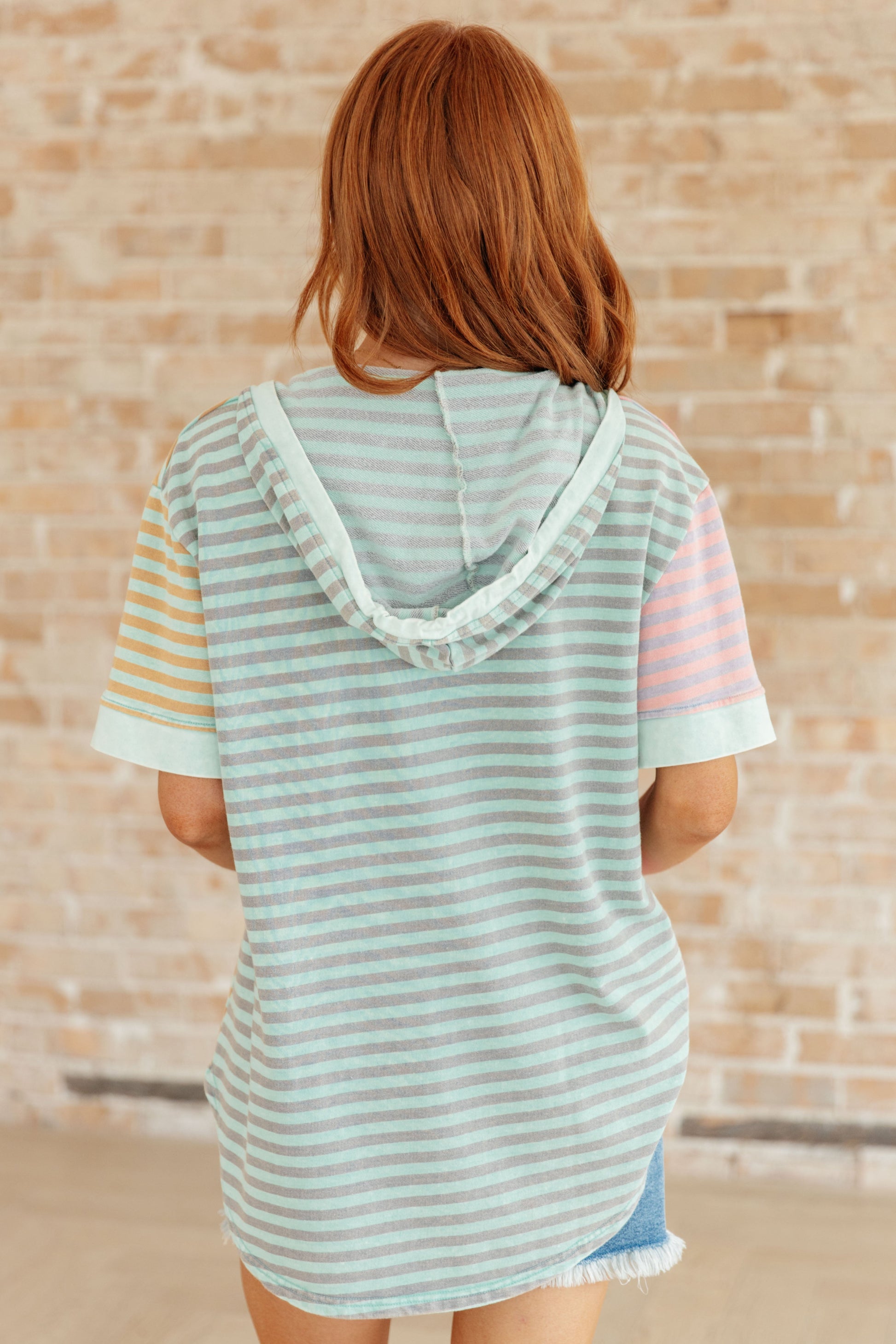 New Light Color Block Striped Hoodie-Womens-Modish Lily, Tecumseh Michigan