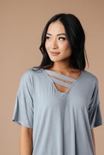 Load image into Gallery viewer, Parallel Universe Top In Dusty Blue-Womens-Modish Lily, Tecumseh Michigan
