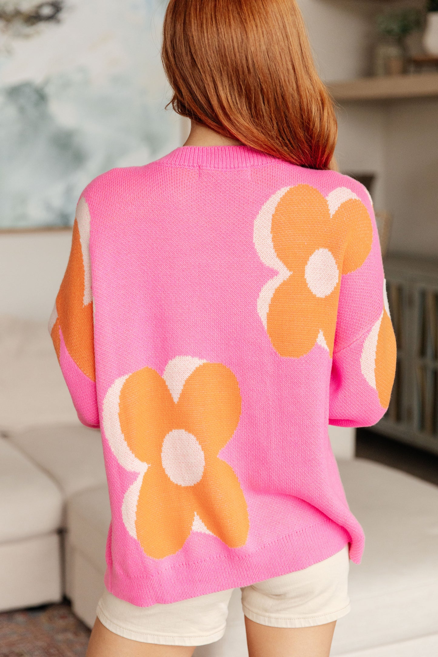 Quietly Bold Mod Floral Sweater-Tops-Modish Lily, Tecumseh Michigan