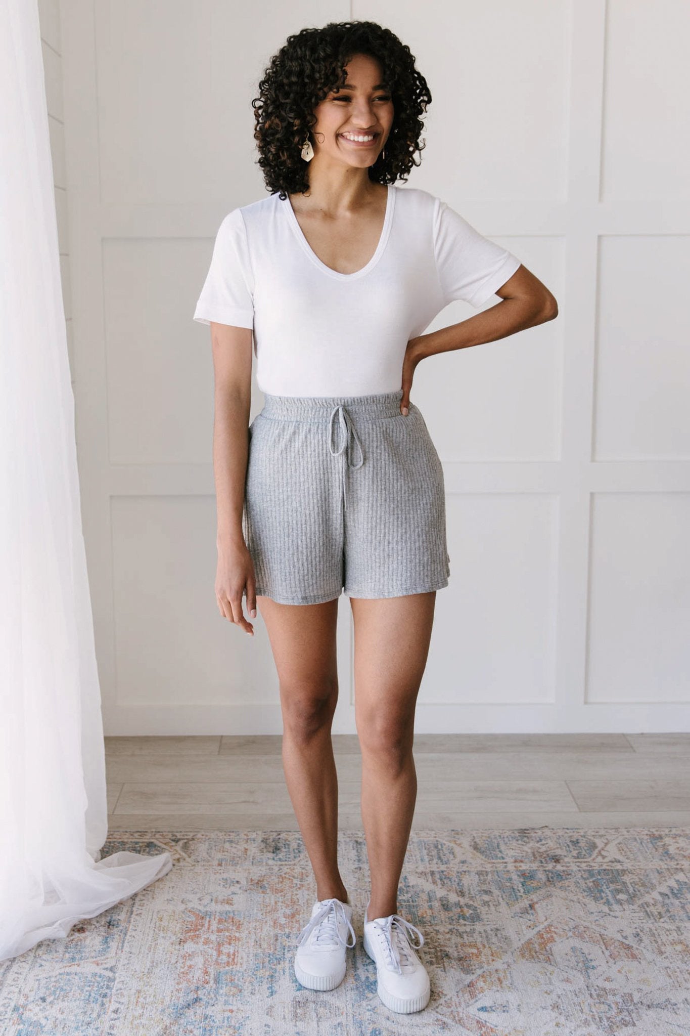 Ribbed & Ridiculously Comfy Shorts In Heather Gray-Womens-Modish Lily, Tecumseh Michigan