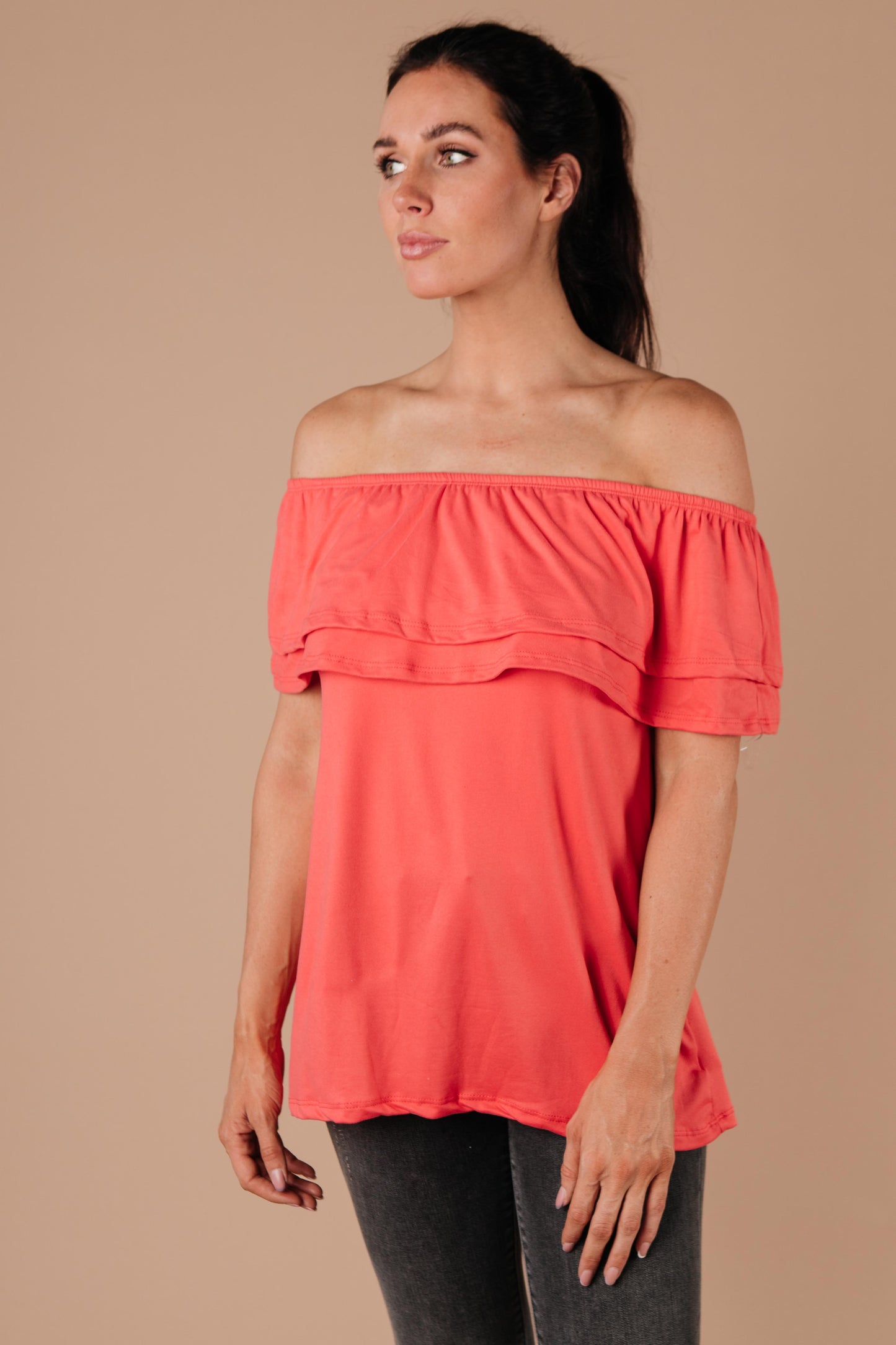 Sexy Señorita Off-Shoulder Top In Pink-Womens-Modish Lily, Tecumseh Michigan