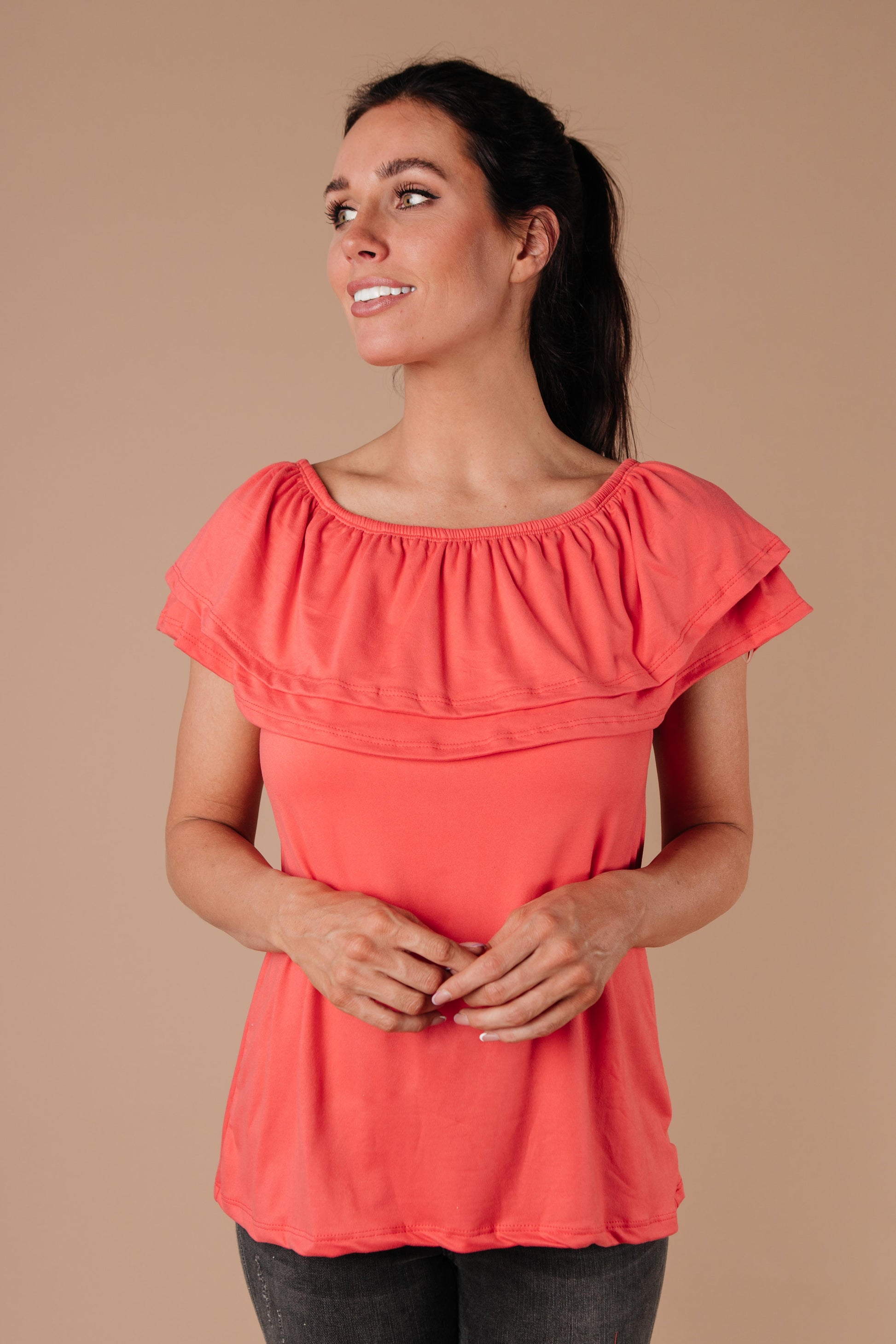 Sexy Señorita Off-Shoulder Top In Pink-Womens-Modish Lily, Tecumseh Michigan